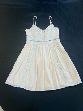knee length dresses for ladies Dainty Romantic Linen Mini Dress White – Gabi Swimwear main image 1